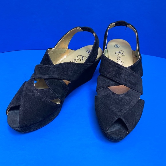 Final Price! Caspita Vintage Black Suede Platform - Picture 2 of 9